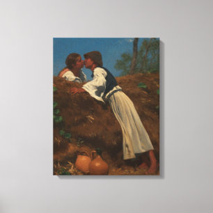Kissing Couple (The Kiss) (von Pettenkofen) Leinwanddruck