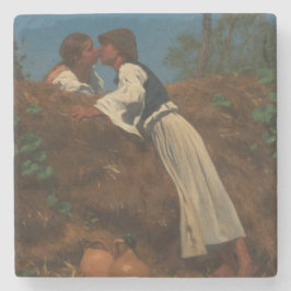Kissing Couple (The Kiss) (von Pettenkofen) Steinuntersetzer