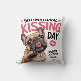 Kissing Day Französische Bulldogge Wurfkissen Kissen