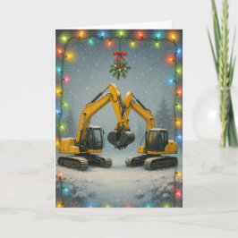 Kissing diggers Christmas card Karte