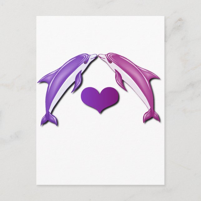 Kissing Dolphins Postcard Postkarte (Vorderseite)