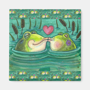 KISSING FROGS FARBE FARBE COLORFUL & NIEDLICH POND MAGNET