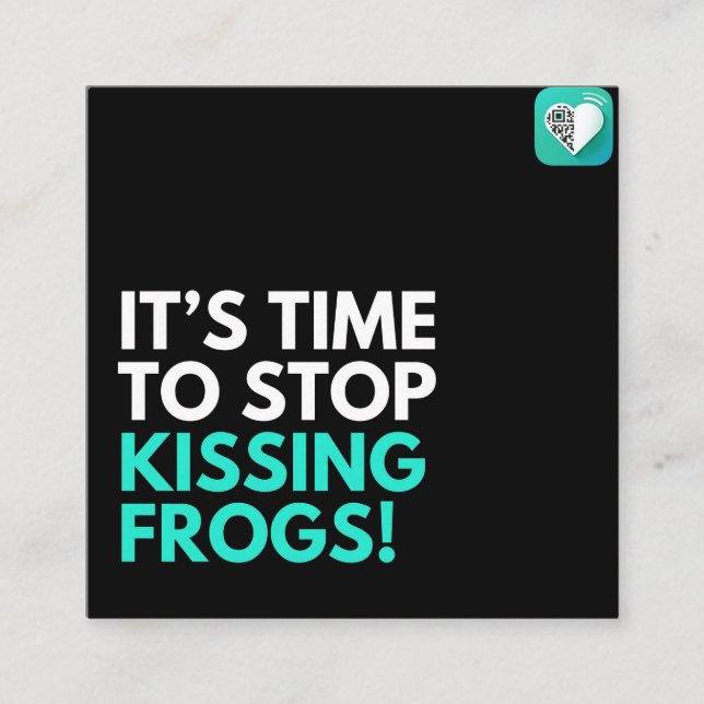 Kissing Frogs Quadratische Visitenkarte (Vorderseite)