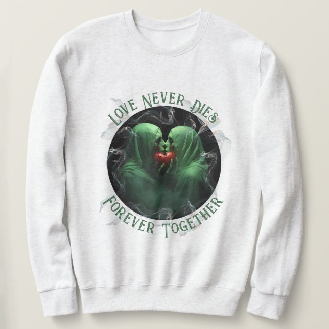Kissing Ghosts Halloween-Shirt Sweatshirt (Design vorne)