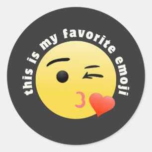 Kissing Heart Emoji Runder Aufkleber