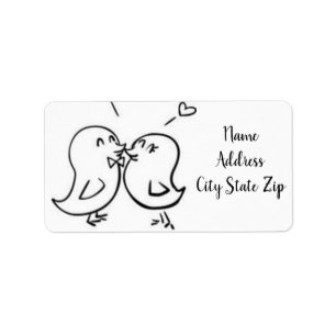 **KISSING LOVEBIRD COUPLE** ADRESSE LABLES ADRESSAUFKLEBER