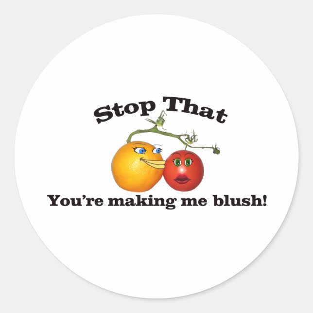 Kissing Orange Blushing Tomato Runder Aufkleber (Vorderseite)