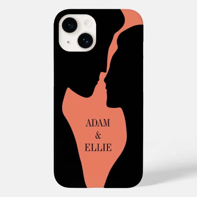 Kissing-Paar-Silhouette Case-Mate iPhone 14 Hülle (Rückseite)