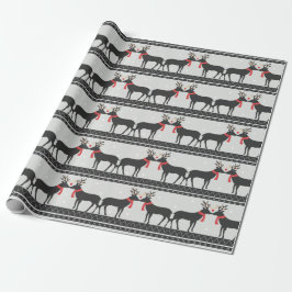 Kissing Reindeer Christmas Geschenkpapier