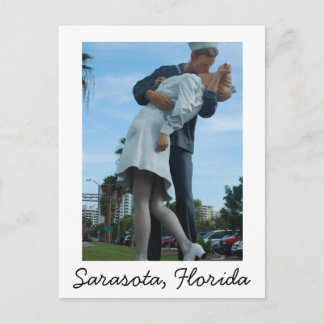 Kissing Sailor, Sarasota, FL Postkarte