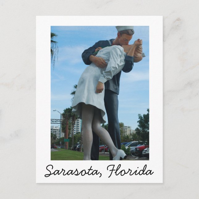 Kissing Sailor, Sarasota, FL Postkarte (Vorderseite)