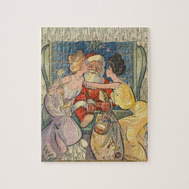 Kissing Santa Claus Weihnachten (Vertikal)