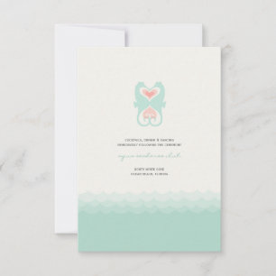 Kissing Seahorses Sommer Strandhochzeitsempfang Einladung