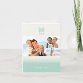 Kissing Seepferde Liebe Beach Wedding 3 Multi Foto Dankeskarte