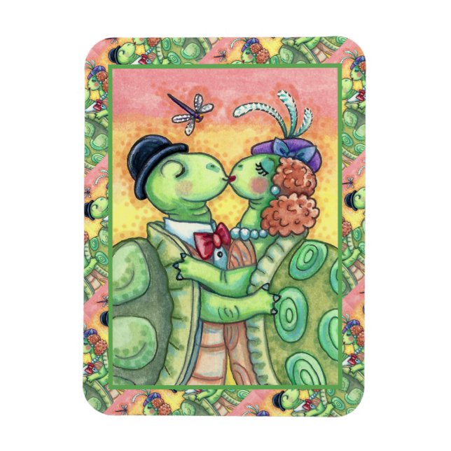 KISSING TURTLE SWEETHEARES, NIEDLICH TARPON VALENT MAGNET (Vertikal)