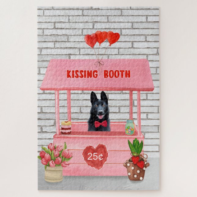Kissingstand des deutschen Schäferhunds Hund Valen (Vertikal)