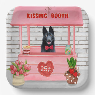 Kissingstand des deutschen Schäferhunds Hund Valen Pappteller
