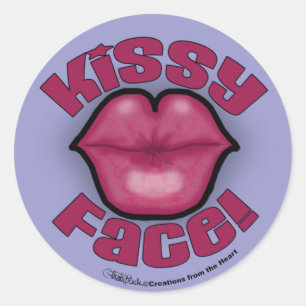 Kissy Face Lips Runder Aufkleber