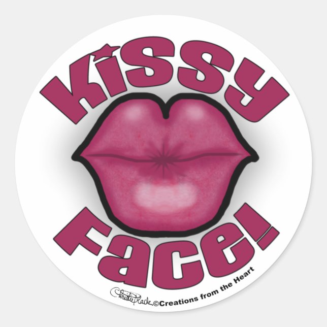 Kissy Face Lips Runder Aufkleber (Vorderseite)
