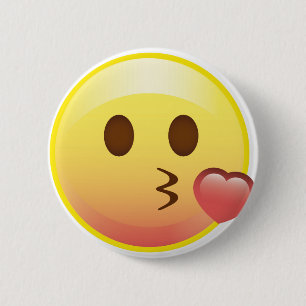 Kissy Herz-glücklicher Kuss Emoji stellen Knopf Button
