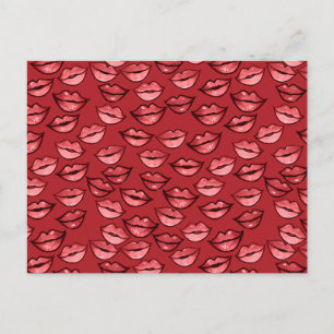 Kissy Lips Roter Lippenstift Kuss Postkarte