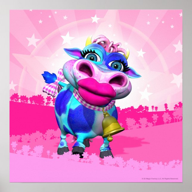 Kissy Moo 18x18 Poster (Vorne)