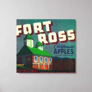 Kiste LabelSebastopol, CA FortRoss Apple Leinwanddruck