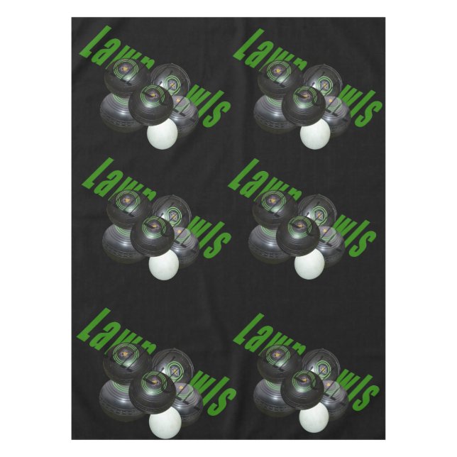 Kisten und Logos für schwarze Rasen, Tischdecke (Vorderseite)