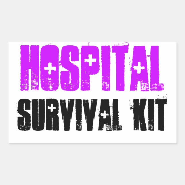 Kit de survie à l'hôpital violet et noir Étiquette (Devant)