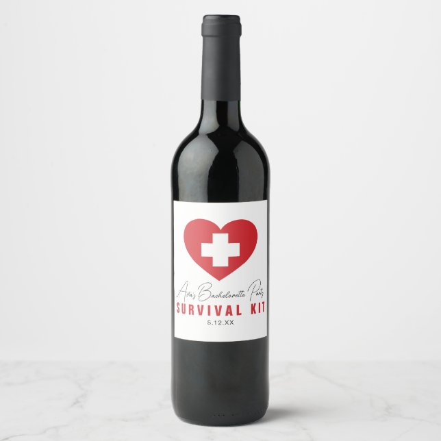 Kit de survie Étiquette de bouteille de vin person (Devant)