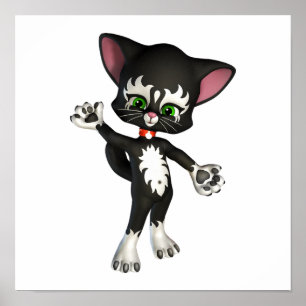 Kit E. Cat, der Niedliche Cartoon Kitten Poster