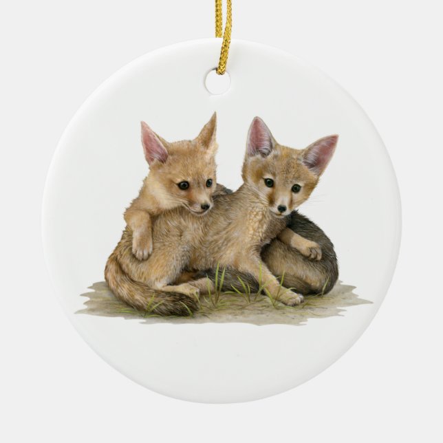 Kit Foxes Keramik Ornament (Vorne)