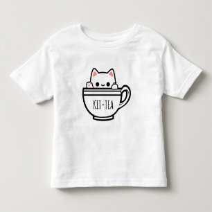 Kit Tea Funny Cat Pun Kawaii Cat Kleinkind T-shirt