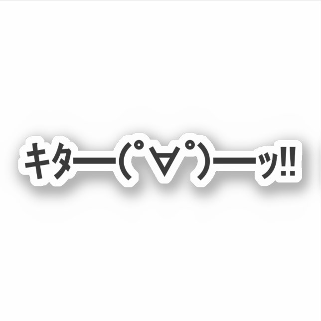 KITA! Emoticon キ ━ ━ (゜ ゜ タ) ━━━! Japanisch Kaomoj Aufkleber (Vorderseite)