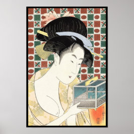 Kitagawa Utamaro Insect Cage japanese beauty lady Poster