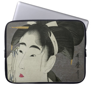 Kitagawa Utamaro's Ase O Fuku Onna Laptop Ärmel Laptopschutzhülle