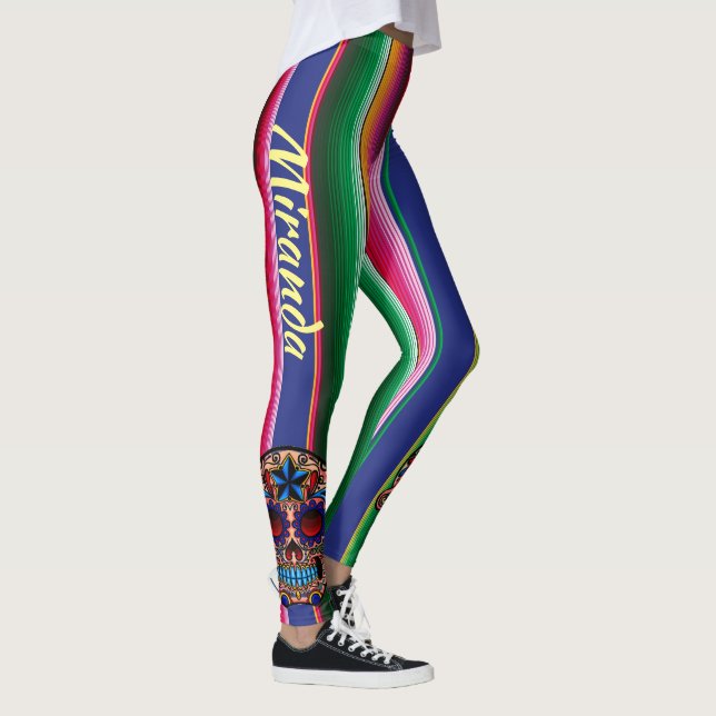 Kitch Fiesta Leggings Skull Serape Pants IHREN NAM (Rechts)