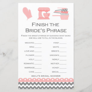 Kitchen Brautparty Game PRINIERT