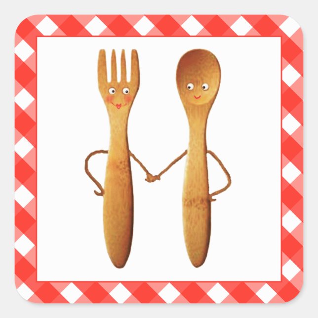 Kitchen Bridal Shower Quadratischer Aufkleber (Vorderseite)