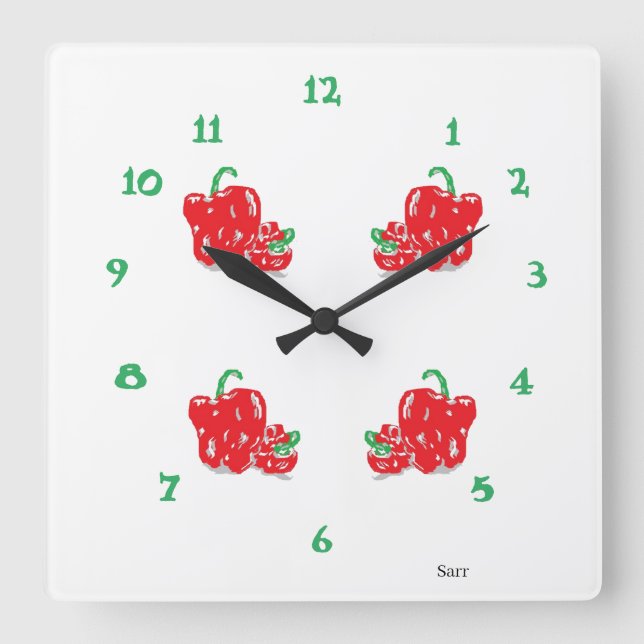 Kitchen Clock Quadratische Wanduhr (Vorderseite)