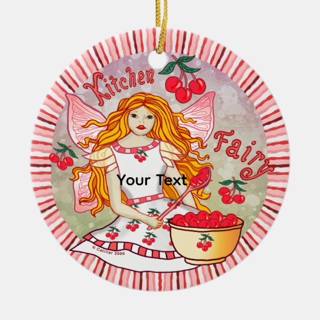 Kitchen Fairy  Keramik Ornament (Vorne)