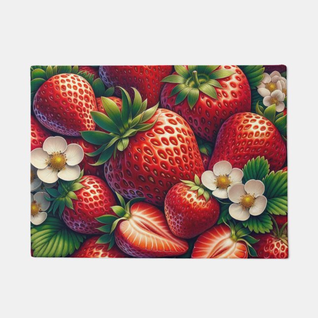 Kitchen Floor Mat Strawberry Erdbeeren Fußmatte (Vorderseite)