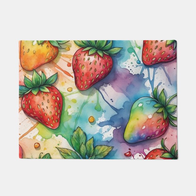 Kitchen Floor Mat Strawberry Erdbeeren Fußmatte (Vorderseite)