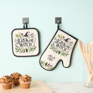 Kitchen Hexenkreditversicherung Mama Oma Ehefrau C Ofenhandschuh & Topflappen-Set