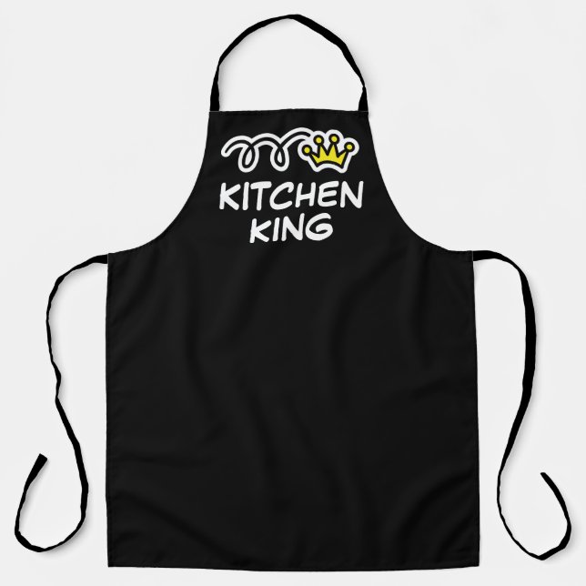 Kitchen King drôle grand tablier noir barbecue pou (Recto)
