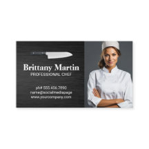 Kitchen Knife Logo | Koch von Frauen lächeln