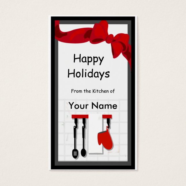 Kitchen Koch Happy Holidays Geschenk Tag (Vorderseite)