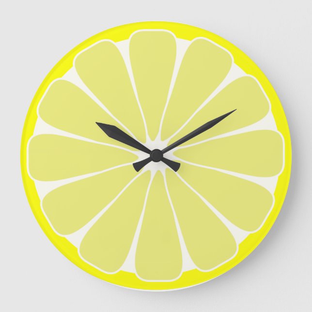Kitchen Lemon Fruchtwand Uhrengeschenk Große Wanduhr (Vorderseite)