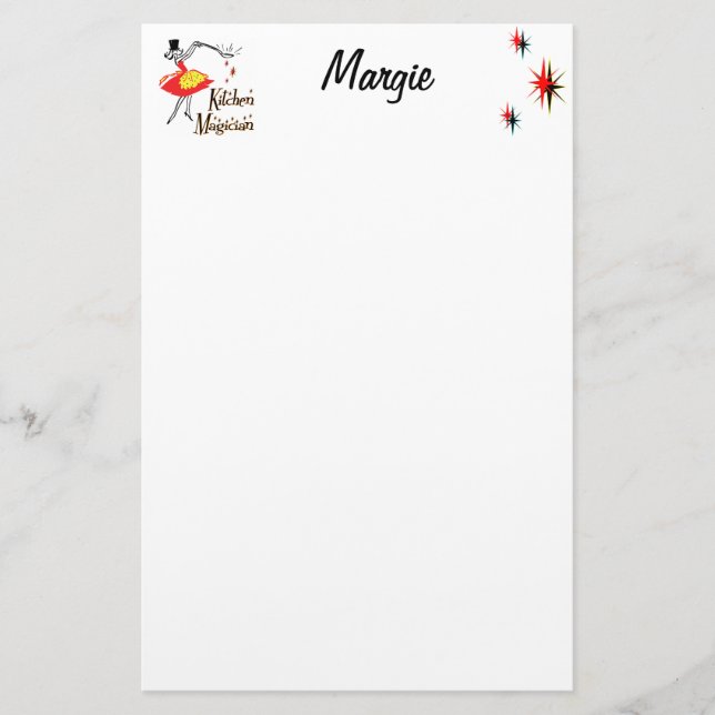 Kitchen Magician Custom Retro Art Stationierung Briefpapier (Vorderseite)