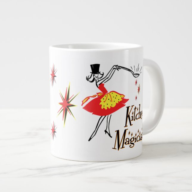 Kitchen Magician Retro Art Jumbo Tasse (Vorderseite Rechts)